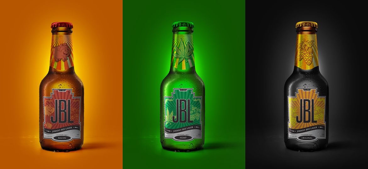 Johnny B Lager-Bottle-Mockup-Brown-Green-Black 1500x1500